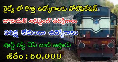 రైల్వే లో భారీగా జూనియర్ అసిస్టెంట్ ఉద్యోగాలు | Latest RRB Notification 2024 | Railway Jobs In Telugu